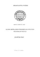 ULOGA OBITELJSKIH PODUZEĆA NA HRVATSKI REGIONALNI RAZVOJ