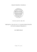 PRIMJENA MS EXCELA U OCJENI EFIKASNOSTI INVESTICIJSKIH PROJEKATA