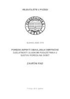 POREZNI ASPEKT OBAVLJANJA OBRTNIČKE DJELATNOSTI ULASKOM PODUZETNIKA U SUSTAV POREZA NA DOBIT