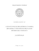 VAŽNOST FUNKCIJA MENADŽMENTA I OSOBINA MENADŽERA U STRATEŠKOM UPRAVLJANJU PROMJENAMA U PODUZEĆU