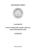 UPRAVNI I INSPEKCIJSKI NADZOR U DRŽAVNOJ UPRAVI REPULIKE HRVATSKE