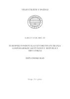 EUROPSKI FONDOVI KAO IZVORI FINANCIRANJA GOSPODARSKIH AKTIVNOSTI U REPUBLICI HRVATSKOJ