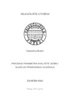 PRAĆENJE PARAMETARA KVALITETE JEČMA I SLADA ZA PROIZVODNJU ALKOHOLA