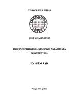 PRAĆENJE FIZIKALNO-KEMIJSKIH PARAMETARA KAKVOĆE VINA