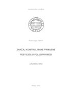 ZNAČAJ KONTROLIRANE PRIMJENE PESTICIDA U POLJOPRIVREDI