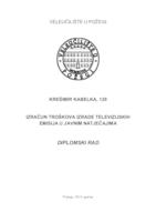 IZRAČUN TROŠKOVA IZRADE TELEVIZIJSKIH EMISIJA U JAVNIM NATJEČAJIMA