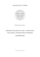 PRIMJENA RAČUNSKOG PLANA PRORAČUNA U POSLOVANJU PRORAČUNSKIH KORISNIKA