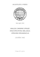 ANALIZA CARINSKE UPRAVE KROZ SPECIFIČNA OBILJEŽJA UPRAVNIH ORGANIZACIJA