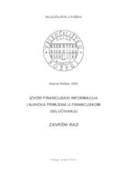 IZVORI FINANCIJSKIH INFORMACIJA I NJIHOVA PRIMJENA U FINANCIJSKOM ODLUČIVANJU