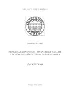 PRIMJENA EKONOMSKO - FINANCIJSKE ANALIZE U OCJENI ISPLATIVOSTI POSLOVNIH PLANOVA