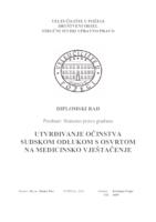 UTVRĐIVANJE OČINSTVA SUDSKOM ODLUKOM S OSVRTOM NA MEDICINSKO VJEŠTAČENJE