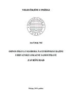 ODNOS PRAVA I SLOBODA NA EUROPSKOJ RAZINI I HRVATSKE LOKALNE SAMOUPRAVE