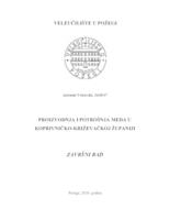 PROIZVODNJA I POTROŠNJA MEDA U KOPRIVNIČKO-KRIŽEVAČKOJ ŽUPANIJI