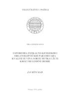 USPOREDBA FIZIKALNO-KEMIJSKIH I ORGANOLEPTIČKIH PARAMETARA KVALITETE VINA SORTE MUŠKAT ŽUTI KROZ TRI GODINE BERBE