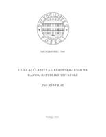 UTJECAJ ČLANSTVA U EUROPSKOJ UNIJI NA RAZVOJ REPUBLIKE HRVATSKE