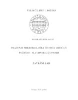PRAĆENJE MIKROBIOLOŠKE ČISTOĆE VRTIĆA U POŽEŠKO-SLAVONSKOJ ŽUPANIJI