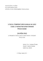 UTJECAJ TEMPERATURE KUHANJA NA UDIO VODE U PJENASTIM KONDITORSKIM PROIZVODIMA