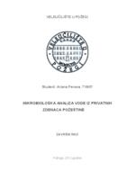 MIKROBIOLOŠKA ANALIZA VODE IZ PRIVATNIH ZDENACA POŽEŠTINE