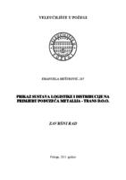 PRIKAZ SUSTAVA LOGISTIKE I DISTRIBUCIJE NA PRIMJERU PODUZEĆA  METALIJA - TRANS D.O.O.