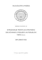 ISTRAŽIVANJE TRŽIŠTA ZA STRATEŠKO ODLUČIVANJE U PODUZEĆU AUTODIJELOVI TOKIĆ D.O.O.