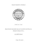 PRAĆENJE PARAMETARA KVALITETE JEČMA ZA PROIZVODNJU PIVA