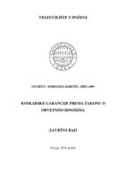 BANKARSKE GARANCIJE PREMA ZAKONU O OBVEZNIM ODNOSIMA