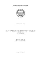 prikaz prve stranice dokumenta MALO I SREDNJE PODUZETNIŠTVO U REPUBLICI HRVATSKOJ