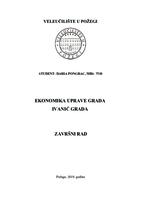 prikaz prve stranice dokumenta EKONOMIKA UPRAVE GRADA IVANIĆ GRADA
