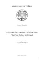 prikaz prve stranice dokumenta ZAJEDNIČKA VANJSKA I SIGURNOSNA POLITIKA EUROPSKE UNIJE