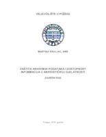 prikaz prve stranice dokumenta ZAŠTITA ARHIVSKIH PODATAKA I DOSTUPNOST INFORMACIJA U ARHIVISTIČKOJ DJELATNOSTI