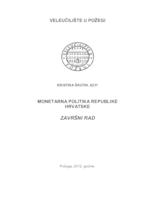 prikaz prve stranice dokumenta MONETARNA POLITKA REPUBLIKE HRVATSKE