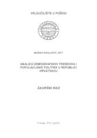 prikaz prve stranice dokumenta ANALIZA DEMOGRAFSKIH TRENDOVA I POPULACIJSKE POLITIKE U REPUBLICI HRVATSKOJ