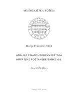 prikaz prve stranice dokumenta ANALIZA FINANCIJSKIH IZVJEŠTAJA HRVATSKE POŠTANSKE BANKE D.D.