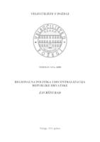 prikaz prve stranice dokumenta REGIONALANA POLITIKA I DECENTRALIZACIJA REPUBLIKE HRVATSKE