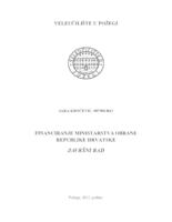 prikaz prve stranice dokumenta FINANCIRANJE MINISTARSTVA OBRANE REPUBLIKE HRVATSKE