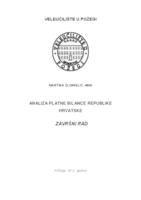 prikaz prve stranice dokumenta ANALIZA PLATNE BILANCE REPUBLIKE HRVATSKE
