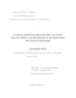 prikaz prve stranice dokumenta UTJECAJ DODATAKA EMULGATORA LECITINA I POLIGLICEROL POLIRICINOLEATA NA REOLOŠKA SVOJSTVA ČOKOLADE